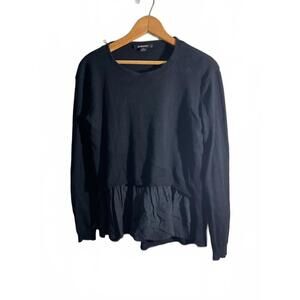 Acrobat Cashmere/Silk Blend Women's Black Long Sleeve Layered Top Small